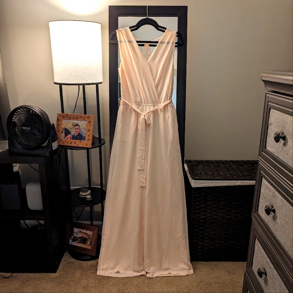 Naked Zebra Light Pink Wide Leg Jumpsuit With Pockets